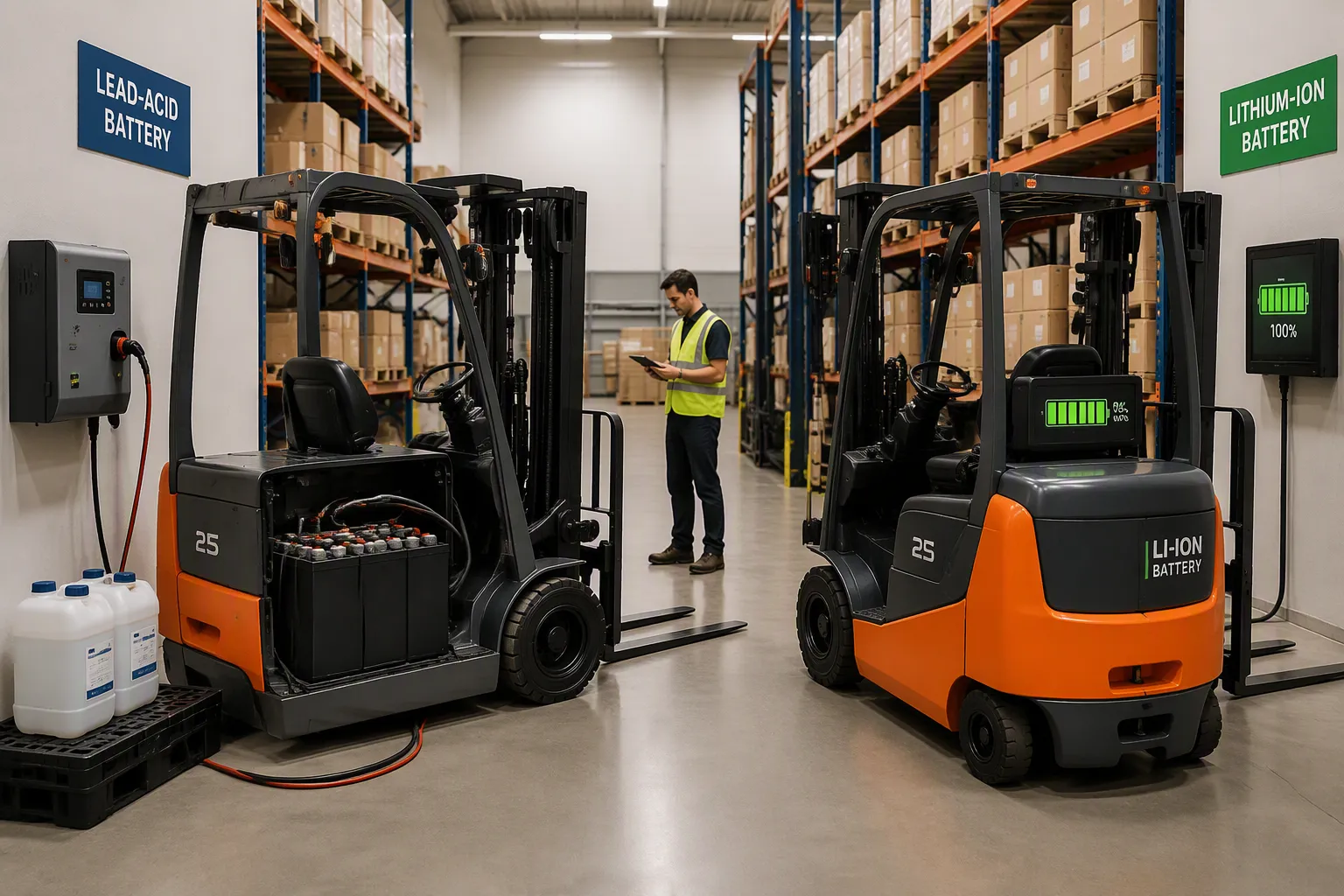 Lityum Bataryalı Forkliftler mi, Kurşun Asitli Forkliftler mi: İşletmeniz İçin Hangisi Daha İyi?