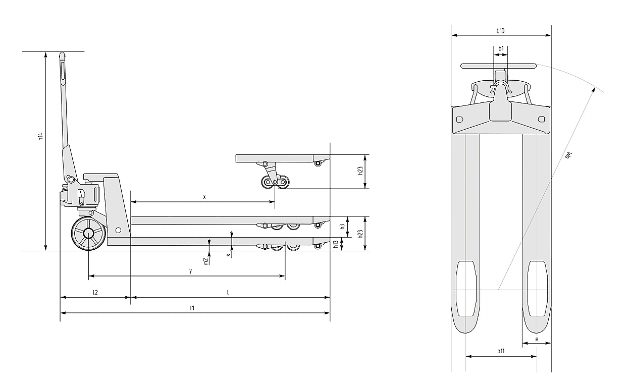 Size of Hydraulic Walkie Pallet Truck